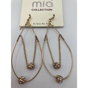 Sparkle ball earrings in teardrop hoop